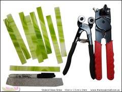 stained glass strips green mosaic